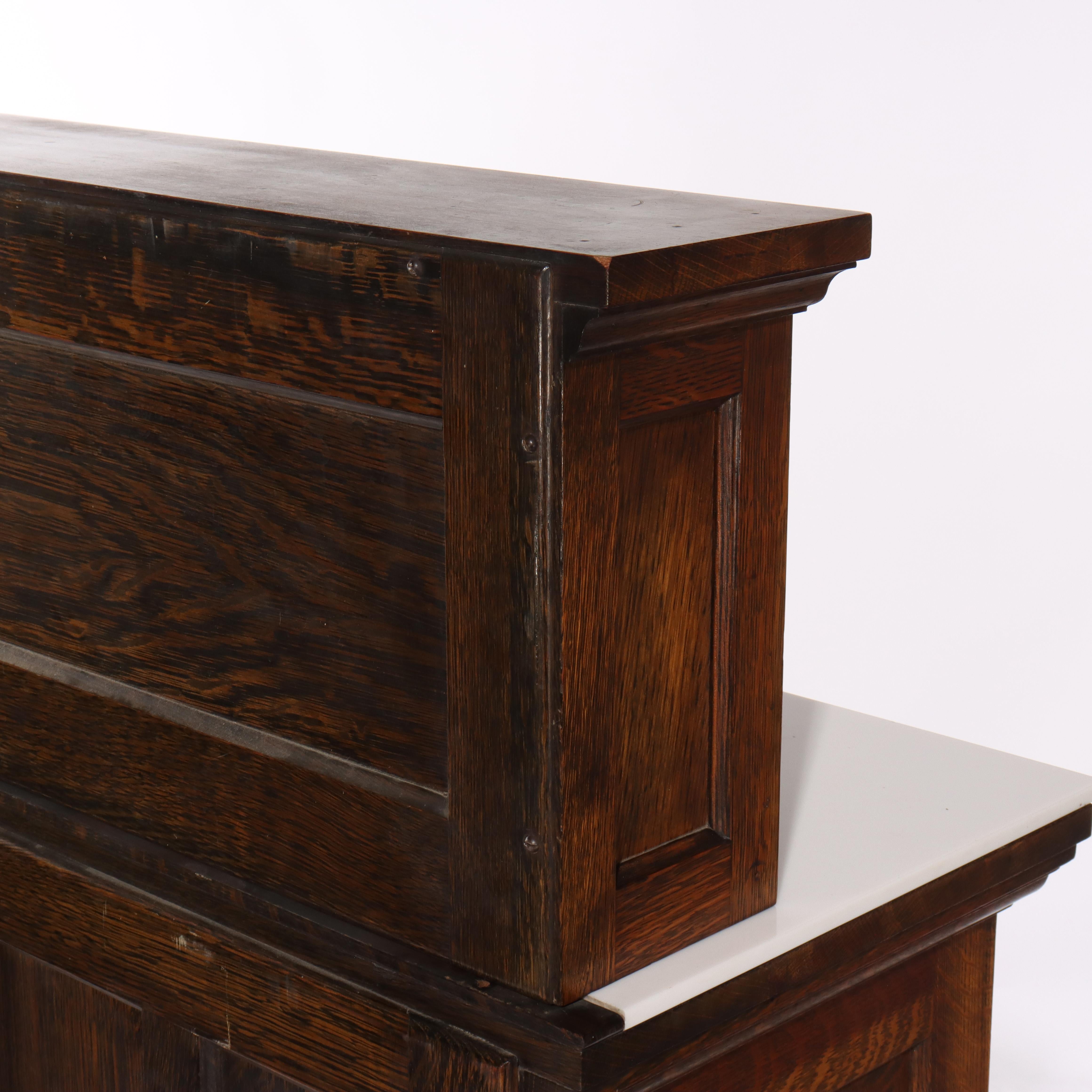 Cabinet dentaire à 18 tiroirs en chêne, verre au plomb et porcelaine Arts & Crafts C1910 en vente 11