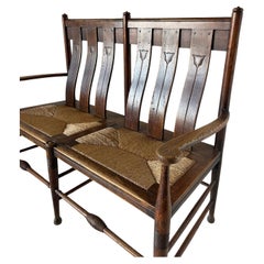 Arts & Crafts 2 Seater Settle By William Birch