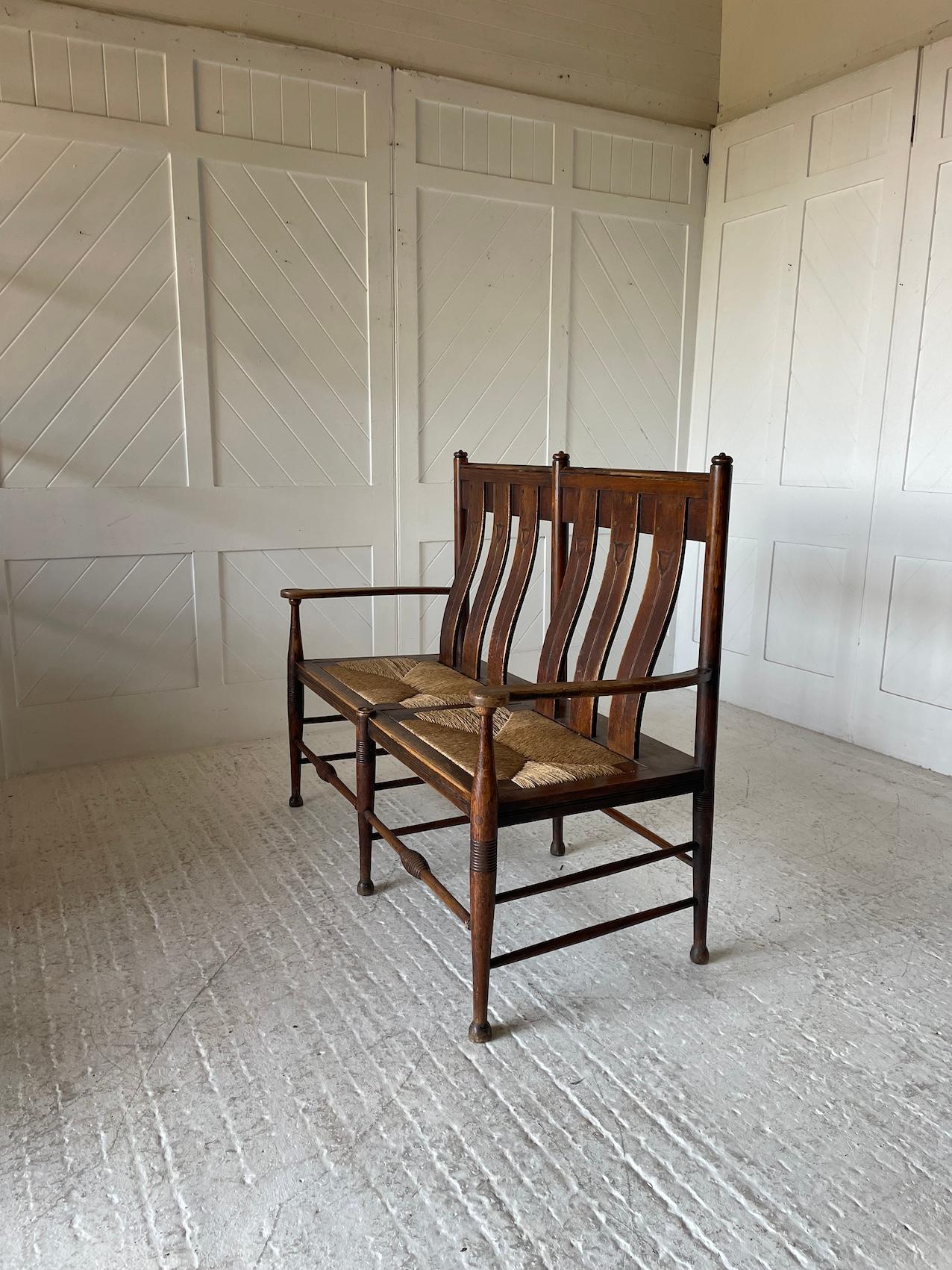 Sedia a 2 posti di Arts & Crafts di William Birch in vendita 1