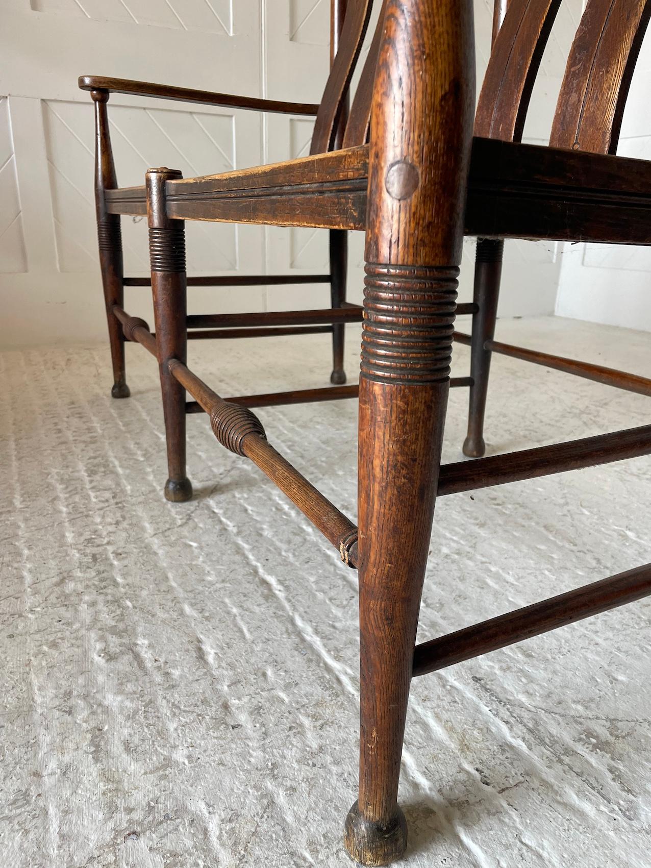 Sedia a 2 posti di Arts & Crafts di William Birch in vendita 2