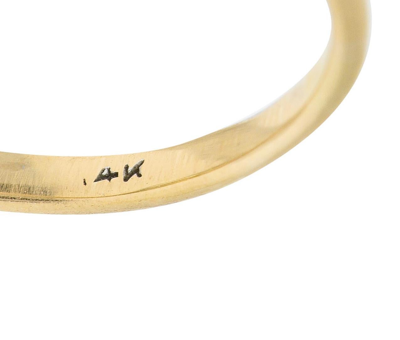 Women's or Men's Arts & Crafts 7.12 Carats Fancy Yellow Diamond 14 Karat Tri-Colored Gold Ring