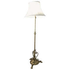 Arts & Crafts Adjustable Brass Floor Lamp Rococo Standard Lamp