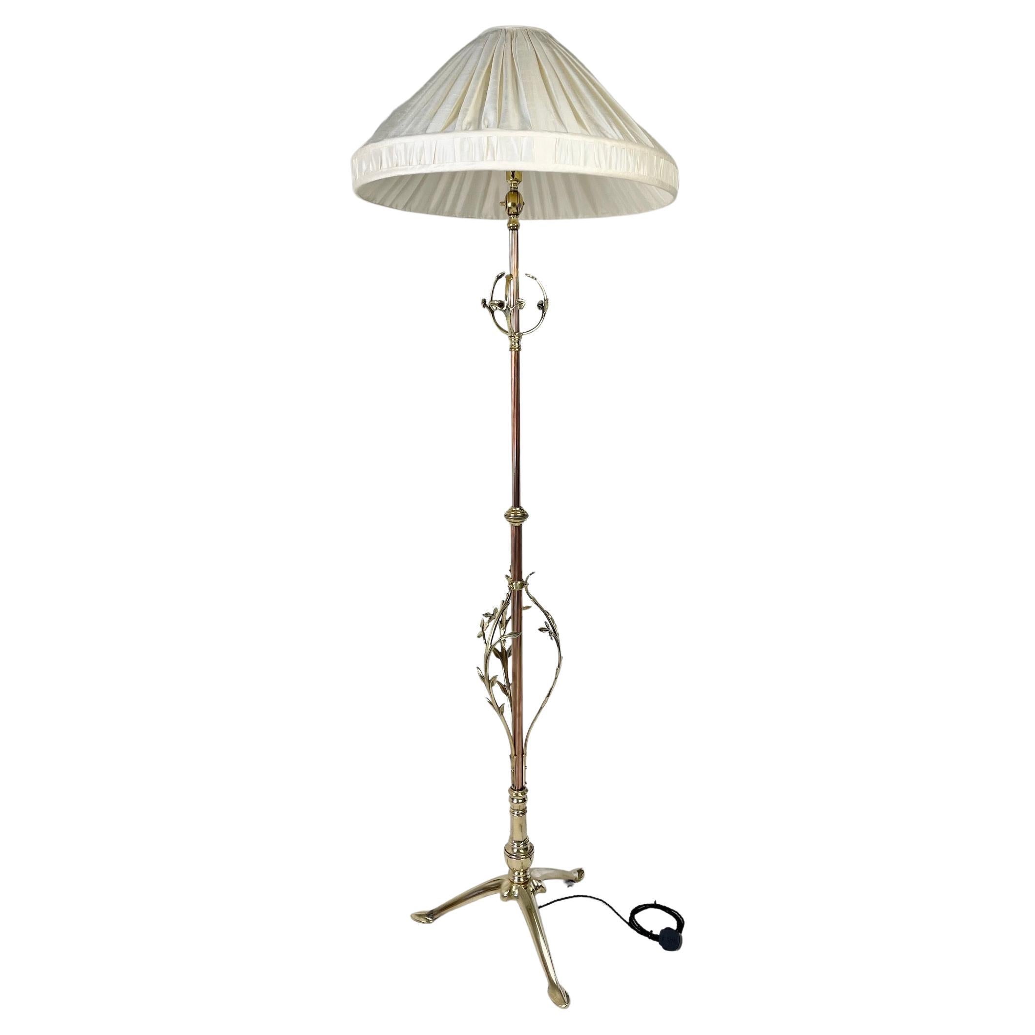 Arts & Crafts Adjustable Standard Lamp by WAS Benson