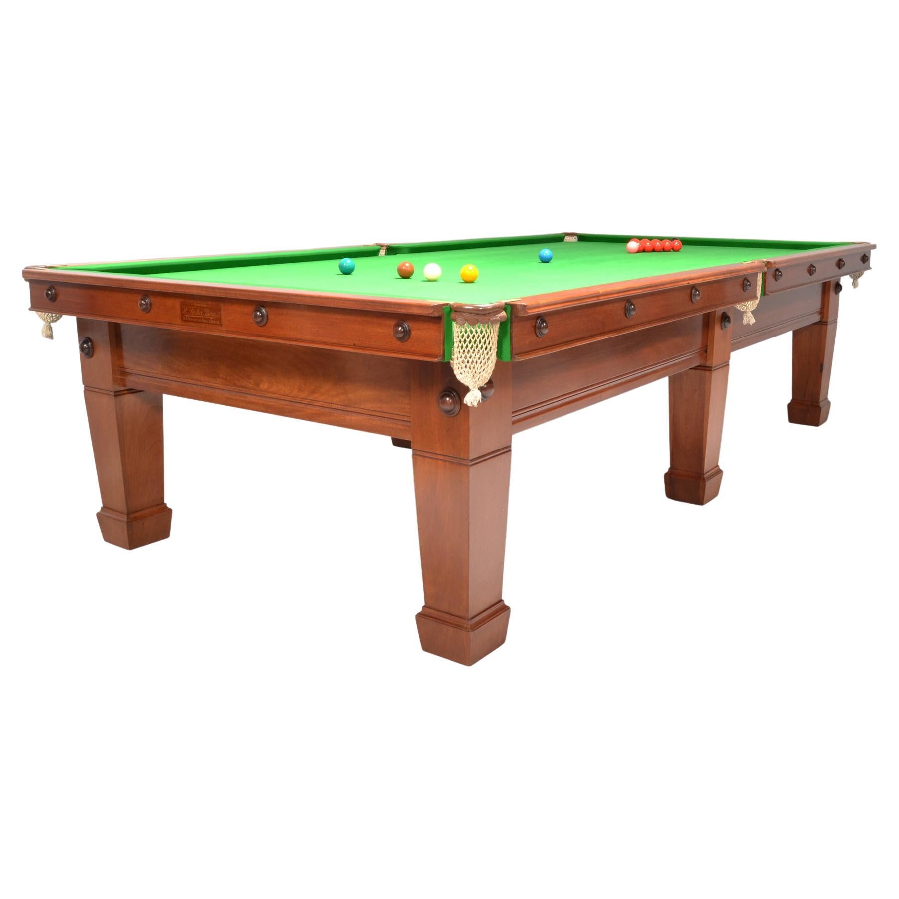 Arts & Crafts Antique Billiard Snooker Pool Table Mahogany in Stock
