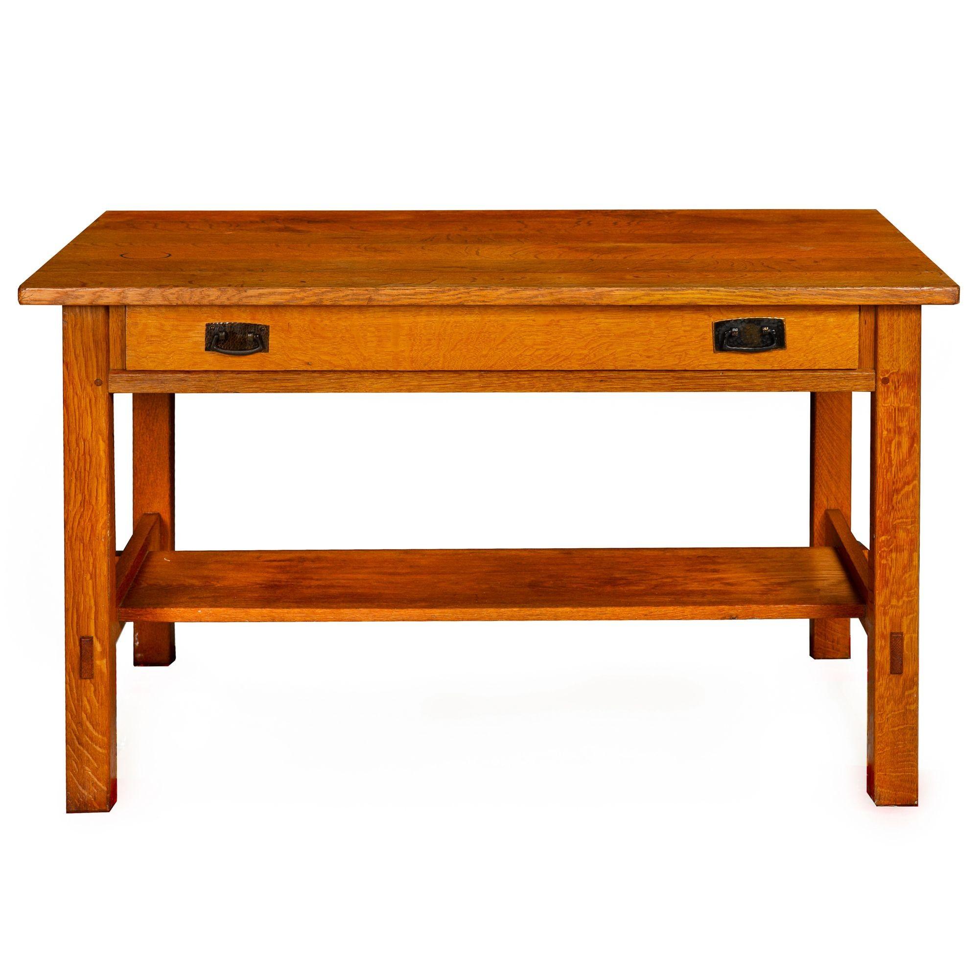 Arts and Crafts Arts & Crafts Antique L. & J.G. Stickley Oak Library Table no. 531 For Sale