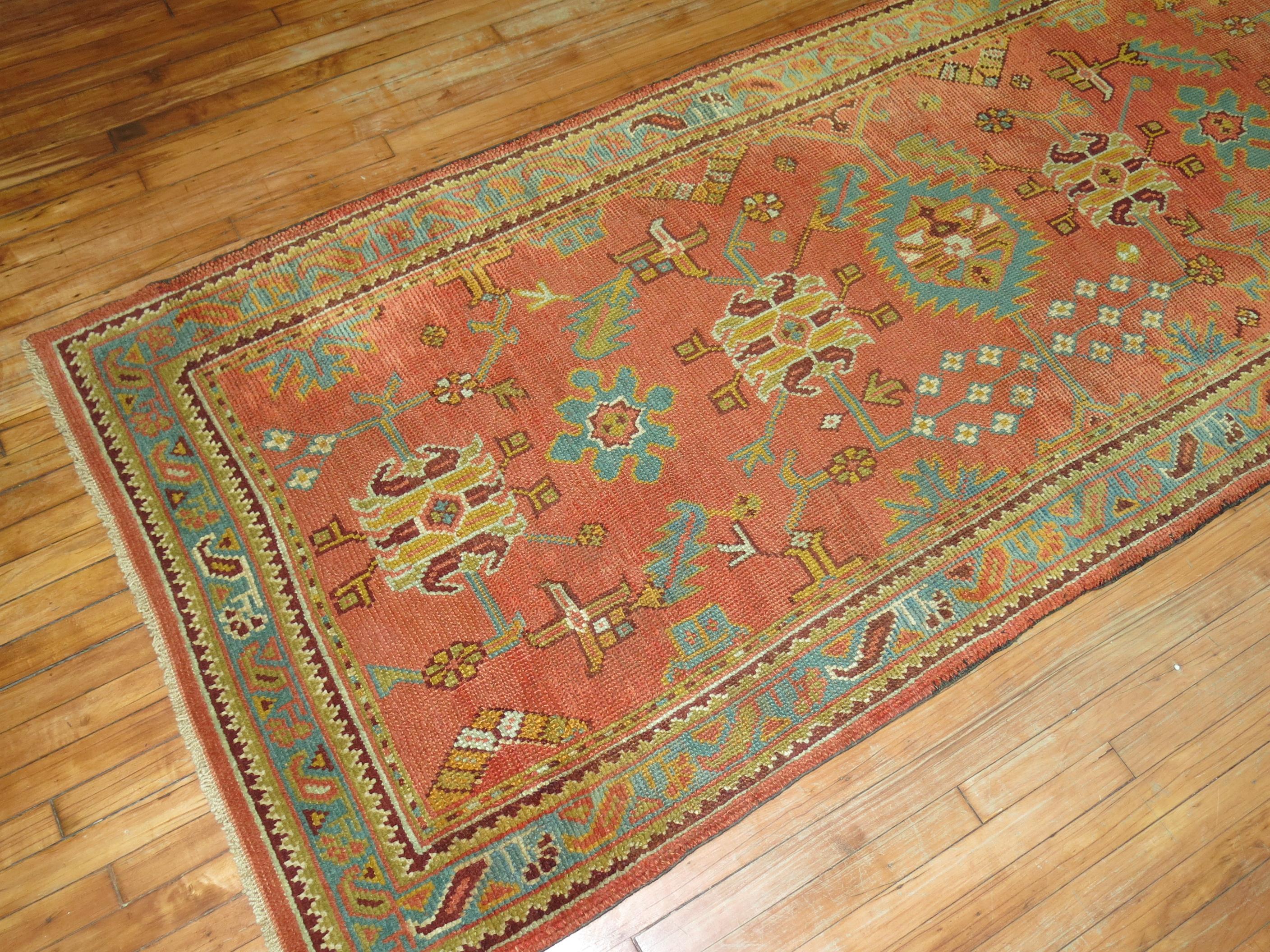20th Century Arts & Crafts Antique Oushak Runner For Sale