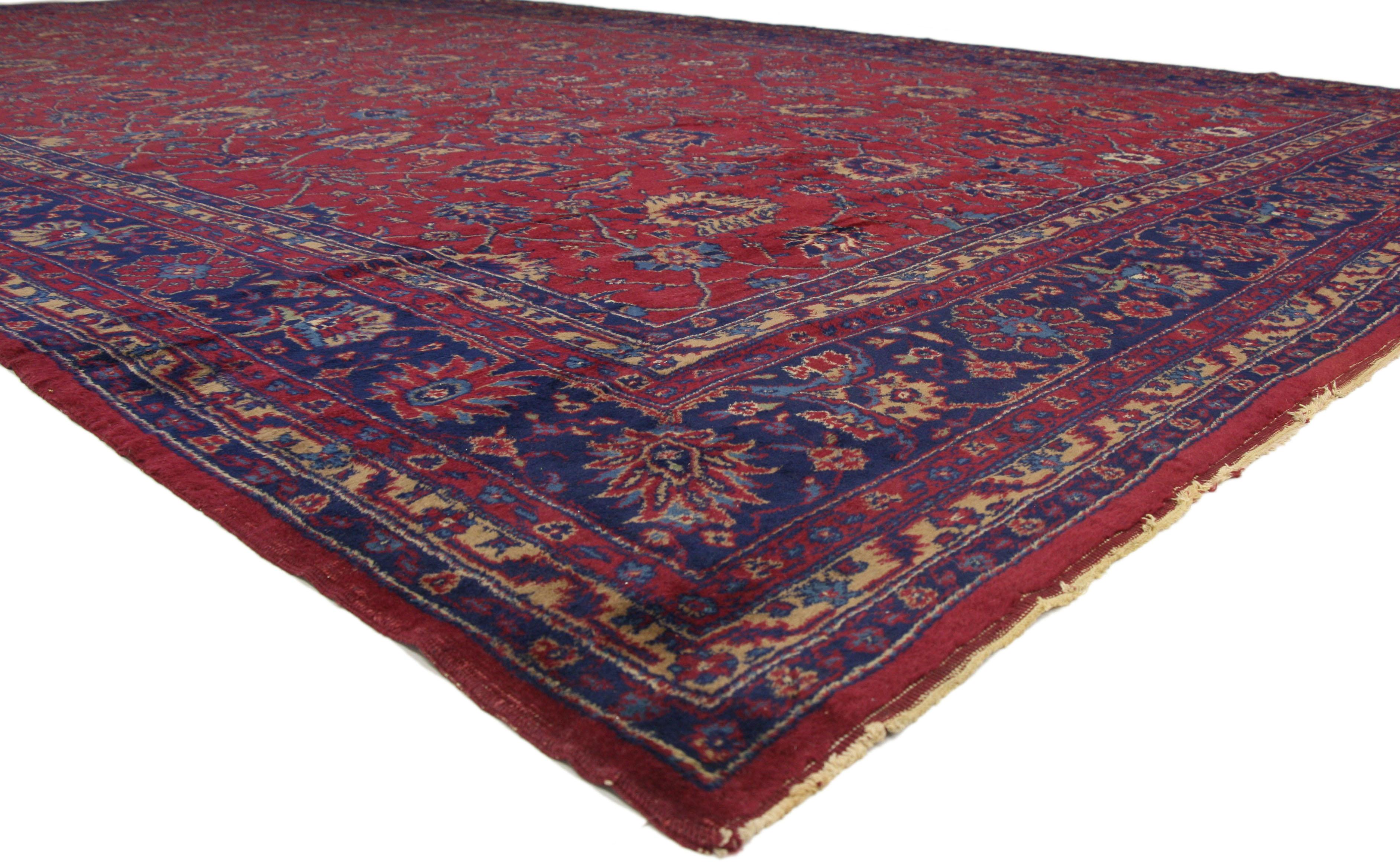 Hand-Knotted Antique Turkish Sparta Palace Size Rug with Luxe Regency Venetian Style For Sale