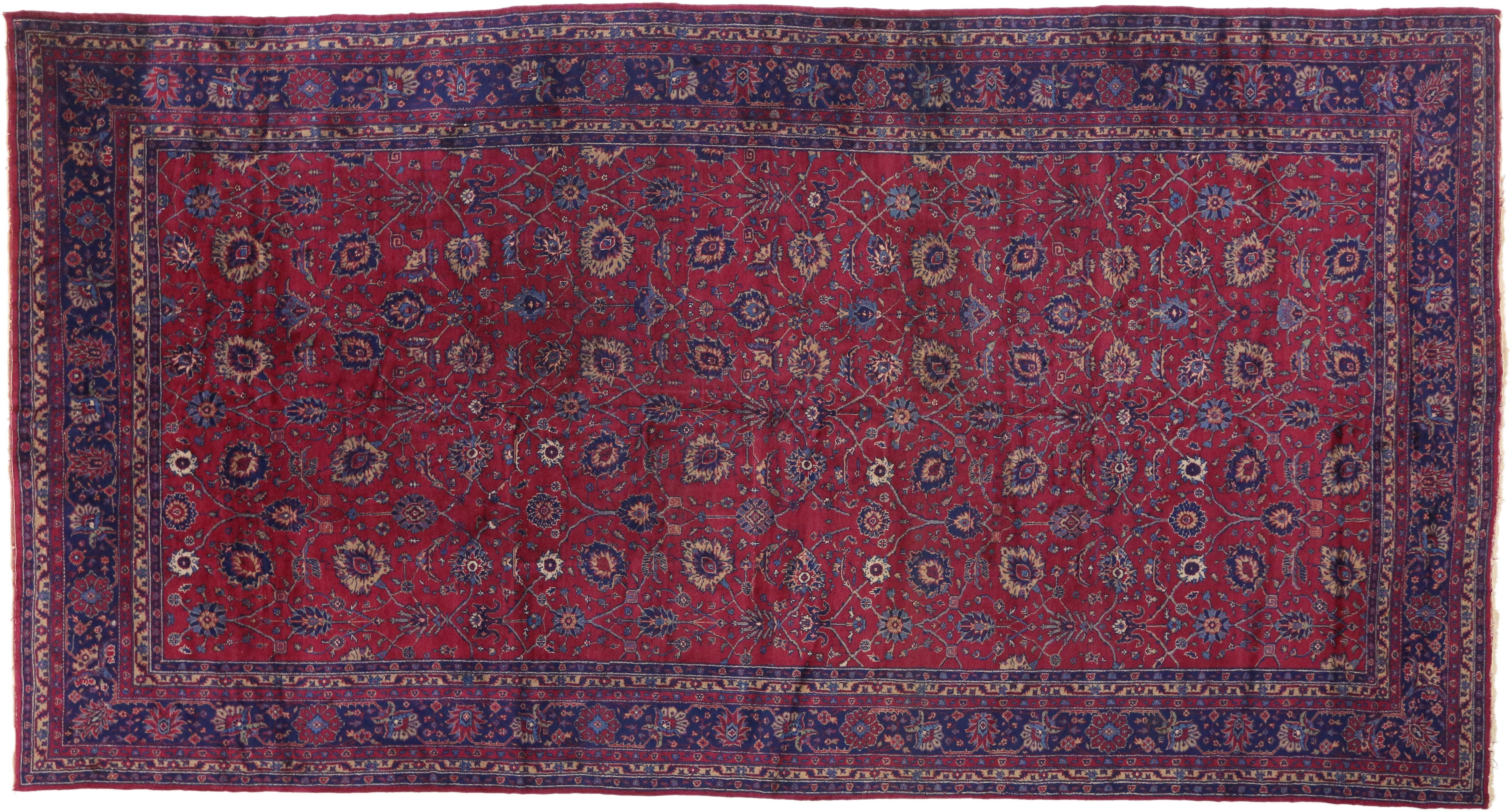 20th Century Antique Turkish Sparta Palace Size Rug with Luxe Regency Venetian Style For Sale