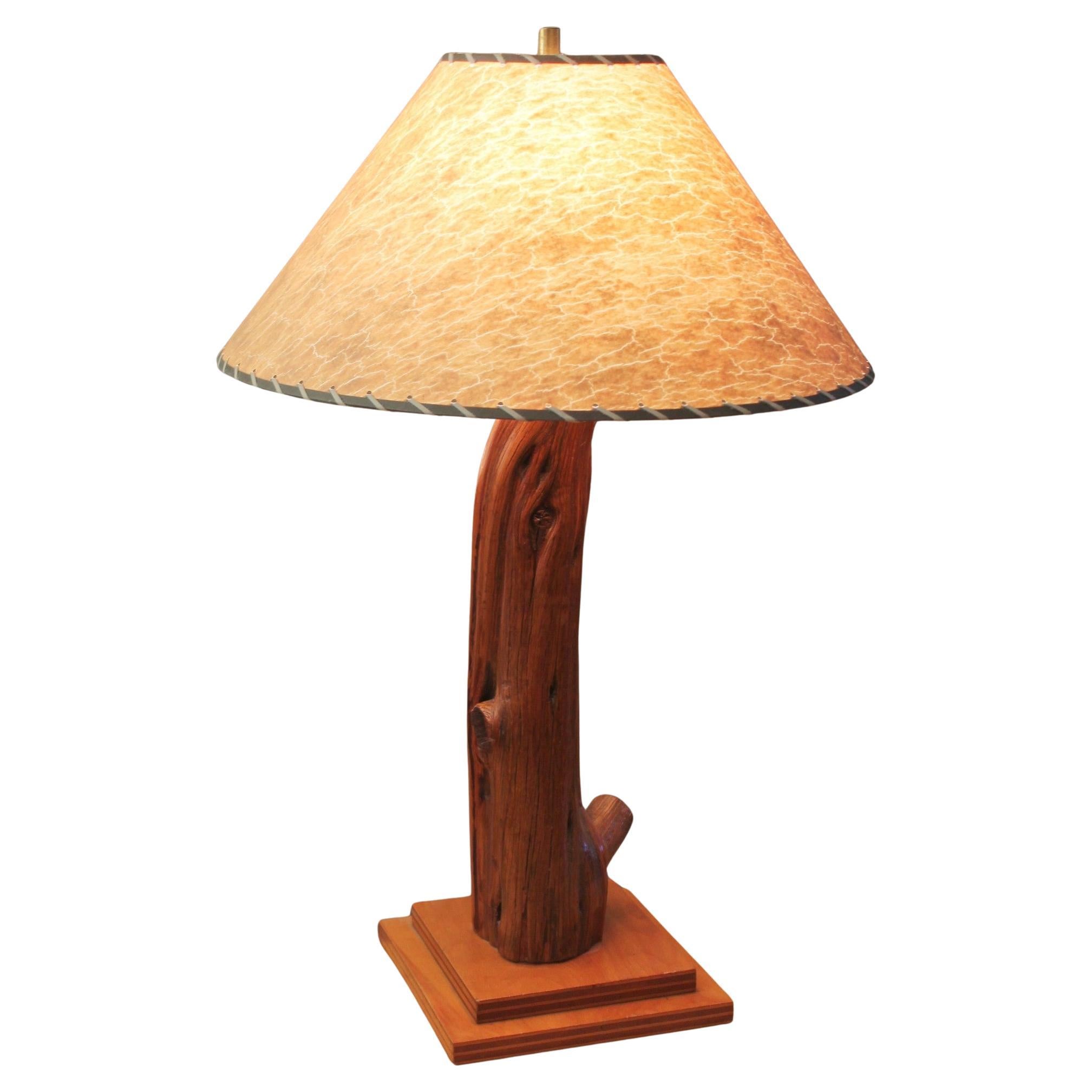 Arts & Crafts Arizona Ironwood Table Lamp Live Edge MCM 1955 After Nakashima