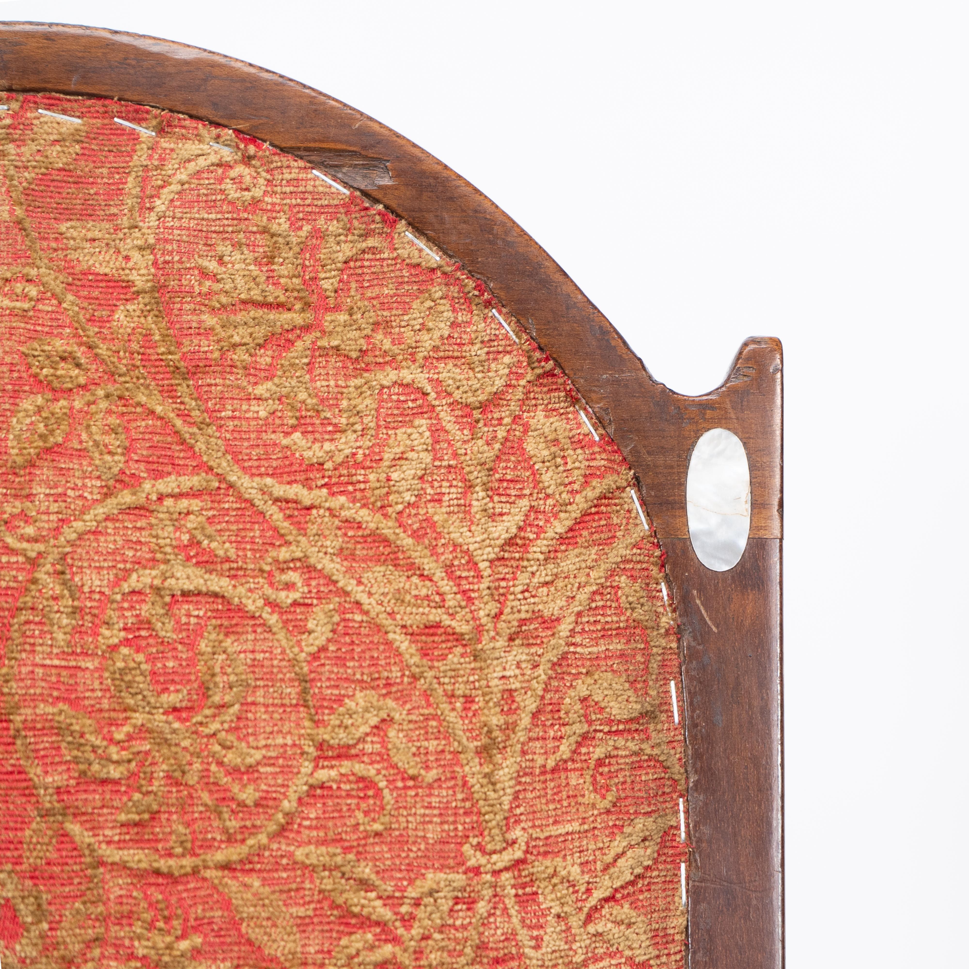 Mother-of-Pearl G M Ellwood for J S Henry. Arts & Crafts armchair with mother-of-pearl inlays For Sale