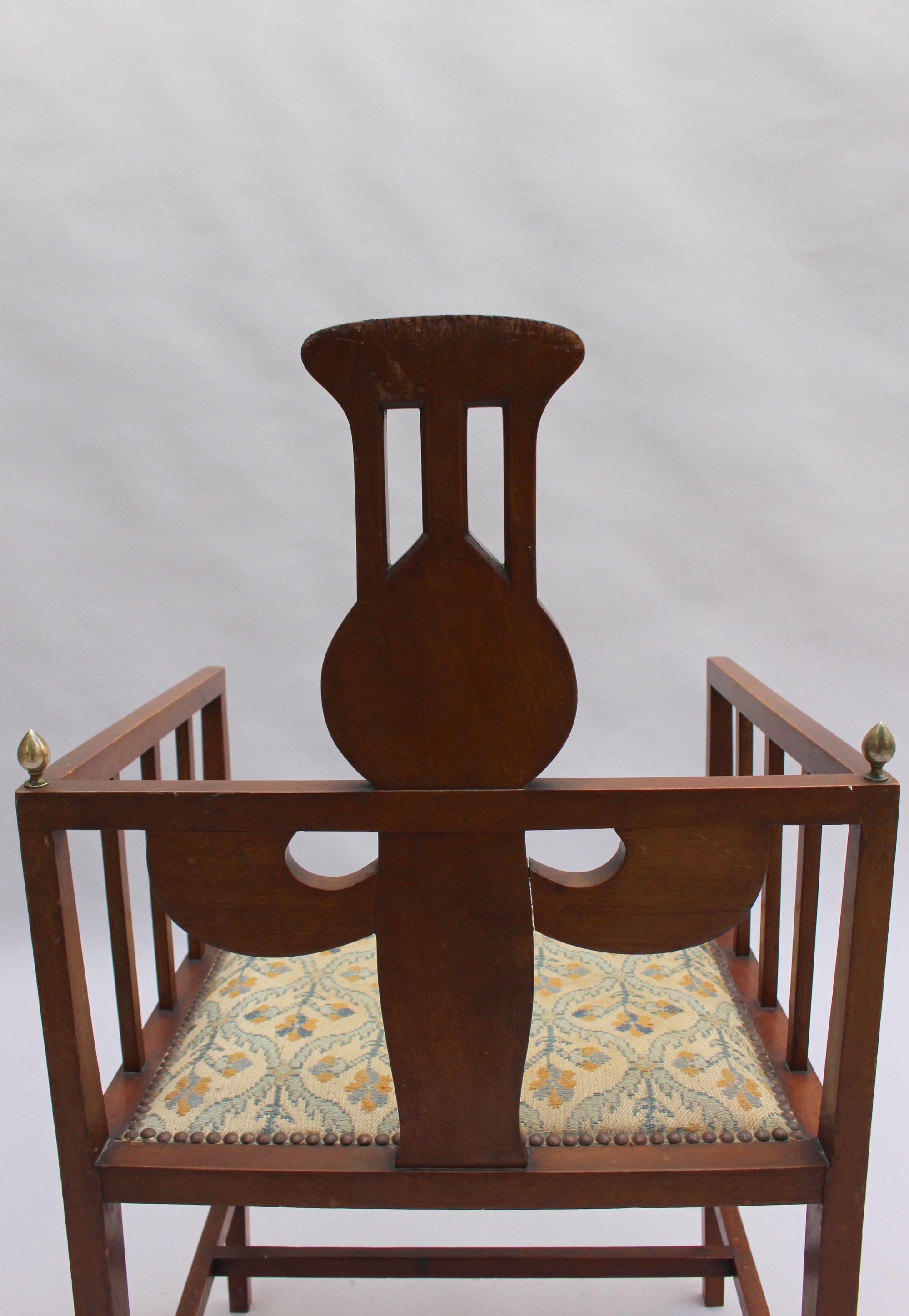 Fine Arts & Crafts Armchair by G M Ellwood, Made by J S Henry For Sale 2