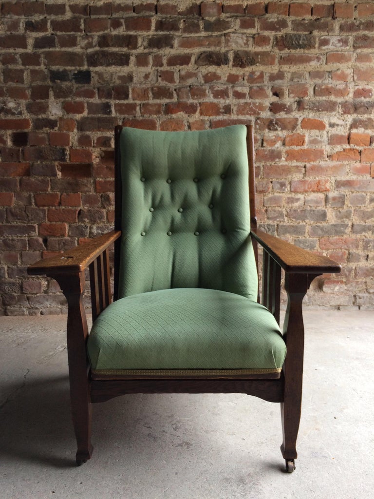 Arts and Crafts Armchair Lounge Smokers Chair 20th Century Oak at