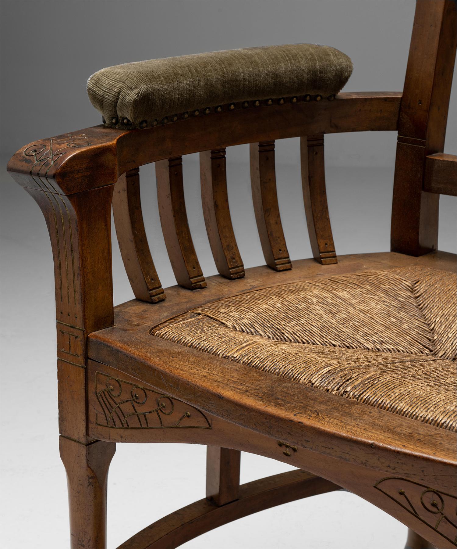 Arts & Crafts Armchair No.1, France, Circa 1900 In Good Condition In Culver City, CA