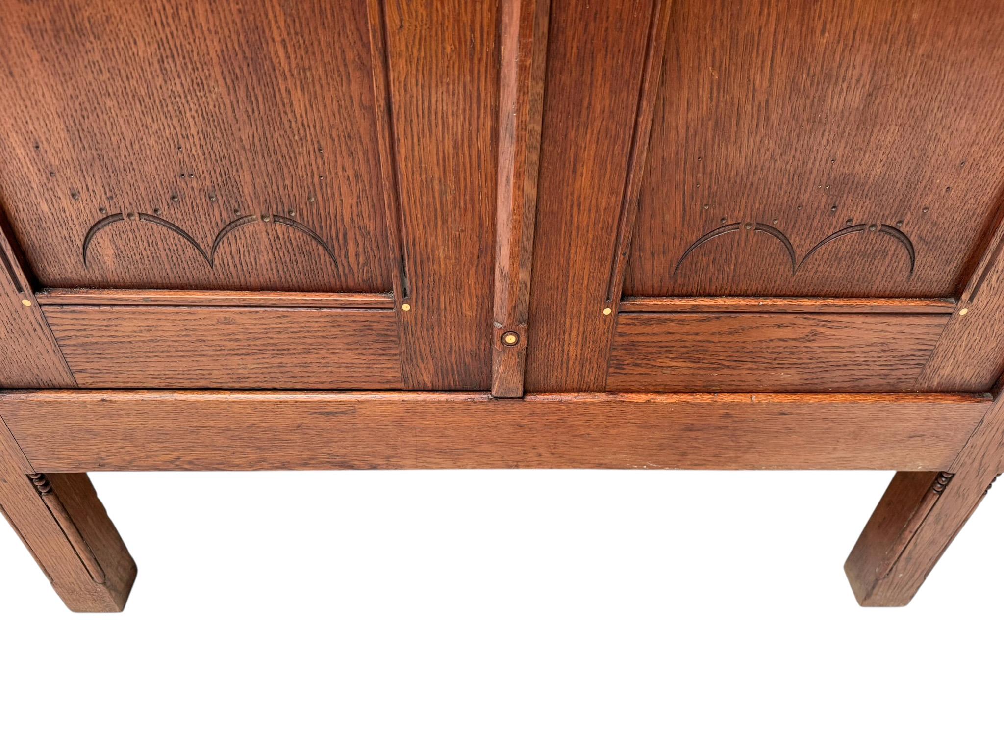 Arts & Crafts Armoire or Bookcase In the style of Architect Lauweriks, 1890s For Sale 2