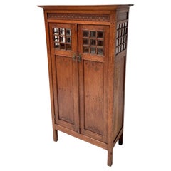 Antique Arts & Crafts Armoire or Bookcase In the style of Architect Lauweriks, 1890s