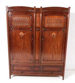 Arts & Crafts Armoire or Wardrobe by Jac. van den Bosch for 't Binnenhuis, 1910