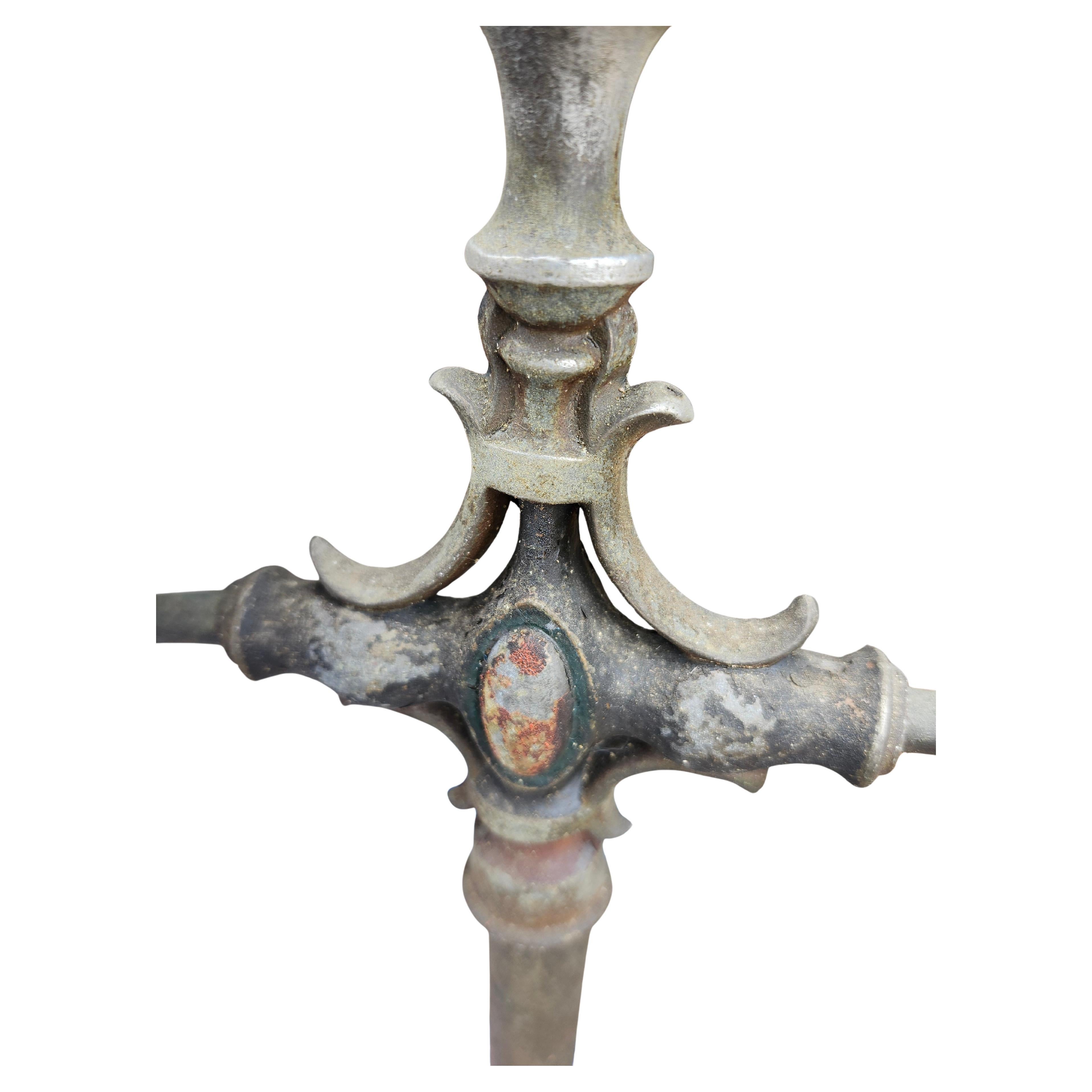 Cast Arts & Crafts Art Deco Ash Stand Mixed Metals with Match Holder For Sale