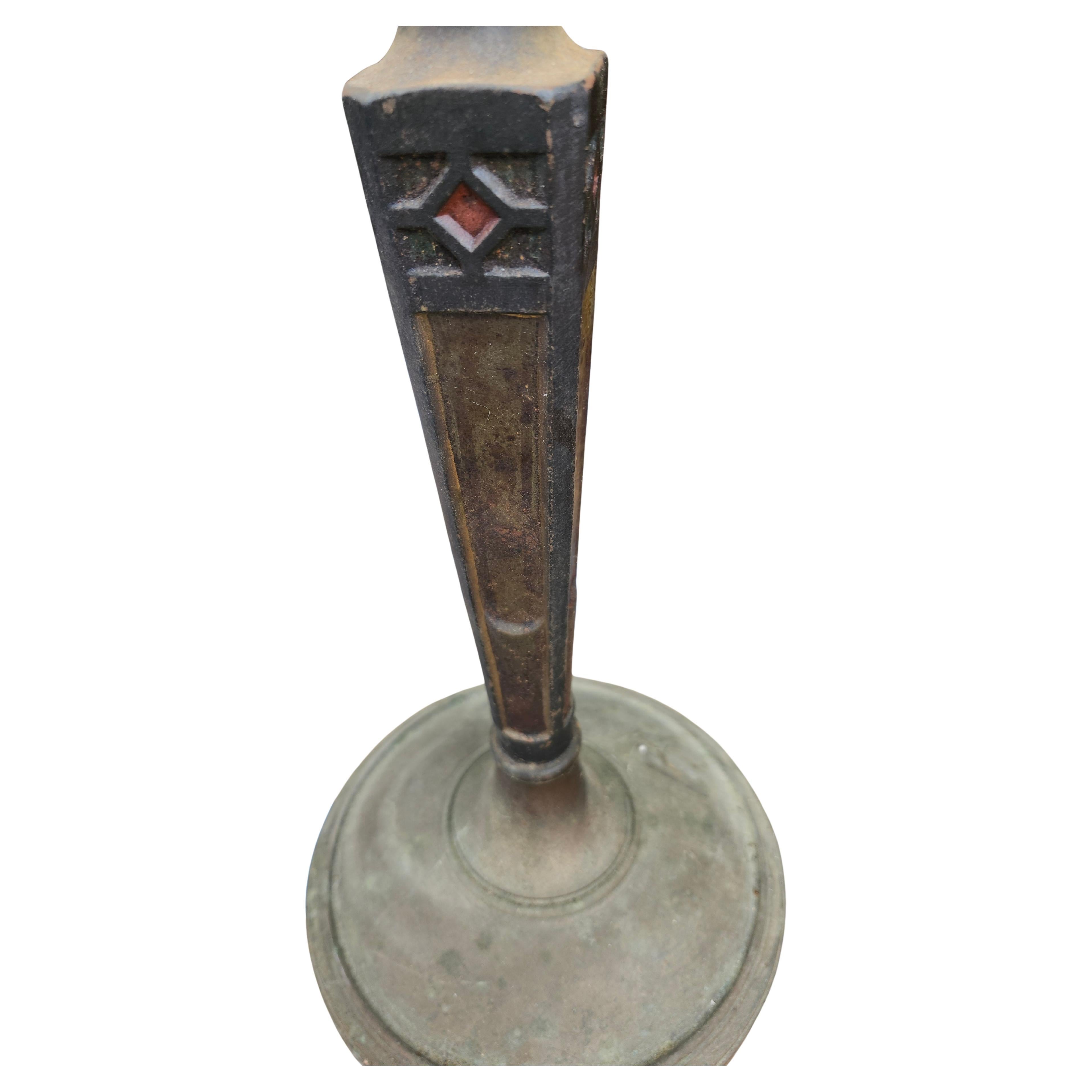 Early 20th Century Arts & Crafts Art Deco Ash Stand Mixed Metals with Match Holder For Sale