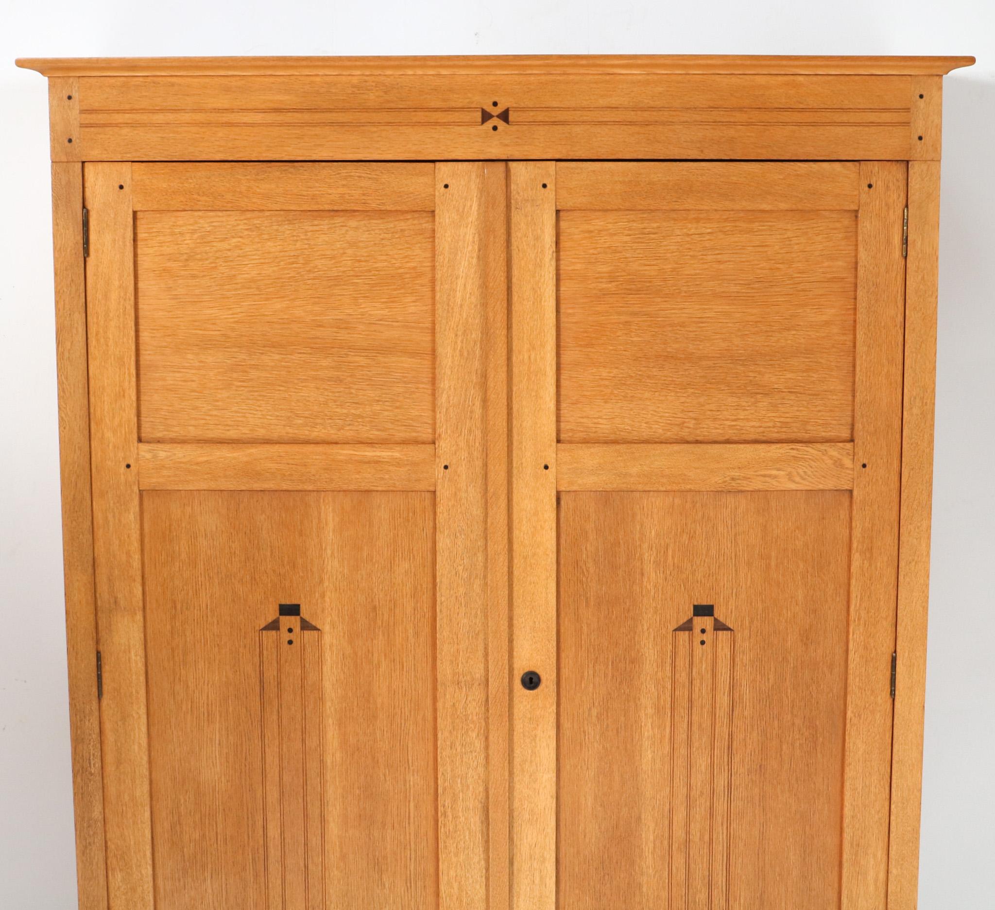  Arts & Crafts Art Nouveau Armoire or Wardrobe by Jac. van den Bosch, 1904 For Sale 4