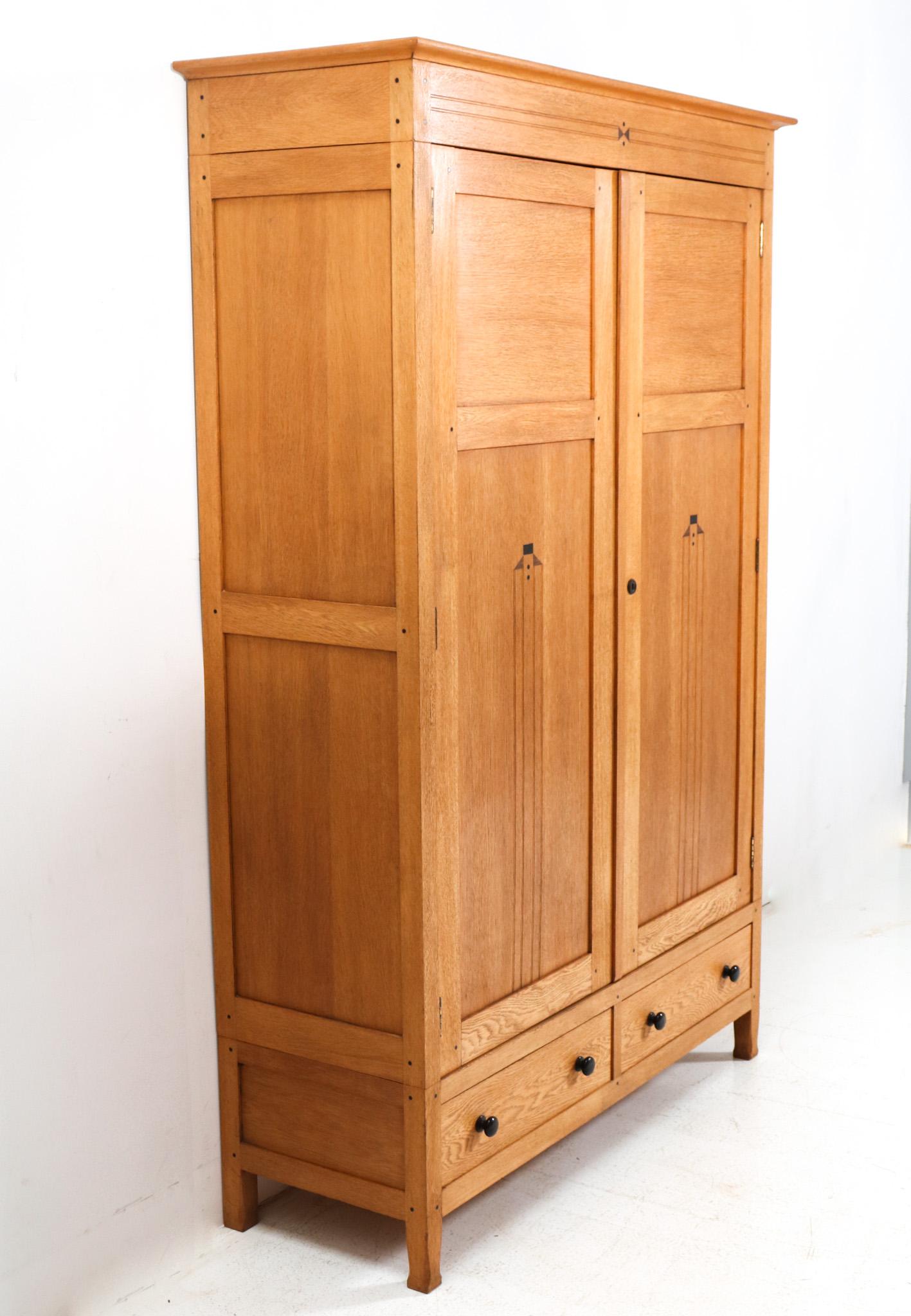  Arts & Crafts Art Nouveau Armoire or Wardrobe by Jac. van den Bosch, 1904 For Sale 5