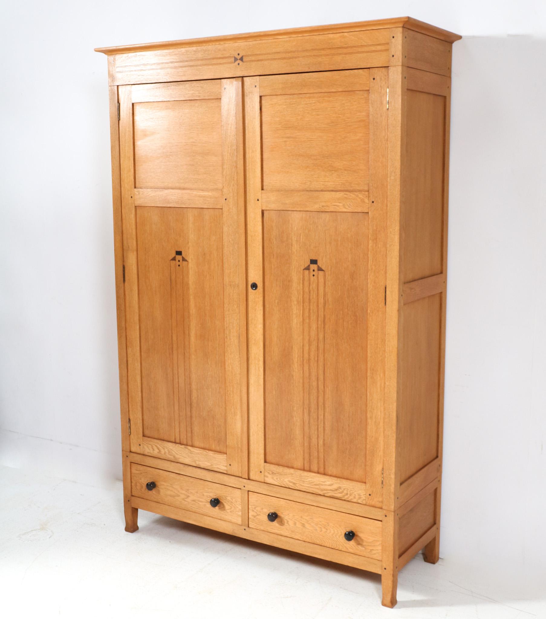 Dutch  Arts & Crafts Art Nouveau Armoire or Wardrobe by Jac. van den Bosch, 1904 For Sale