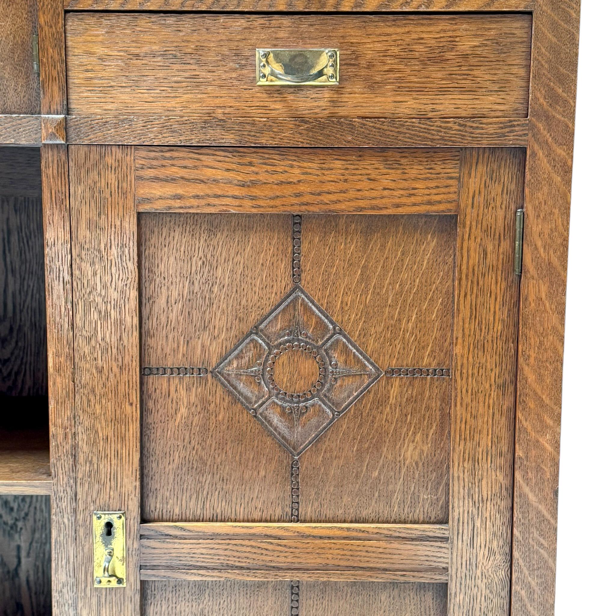 Arts & Crafts Art Nouveau Bookcase Onder den Sint Maarten Style, 1900s 2