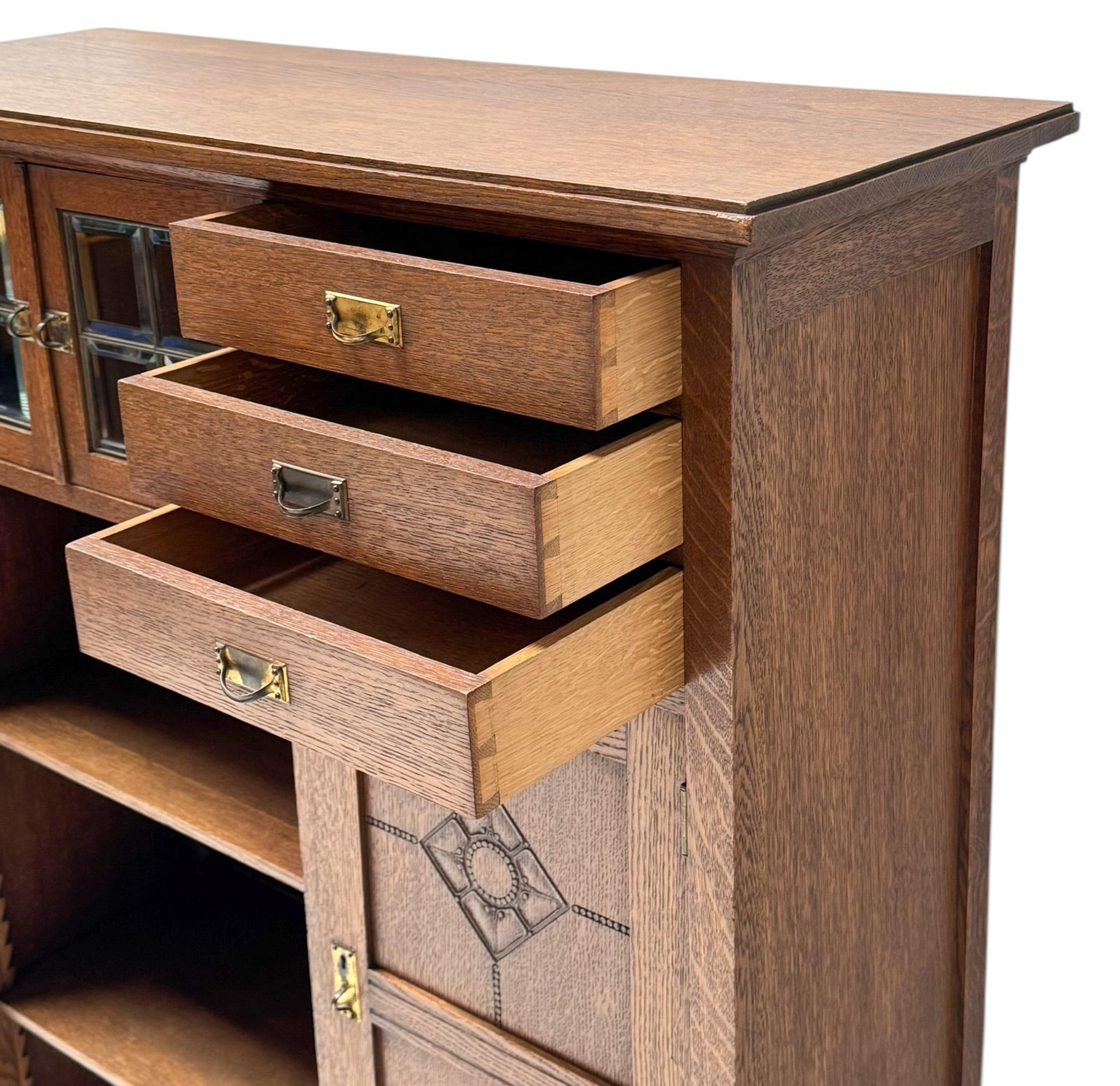Arts & Crafts Art Nouveau Bookcase Onder den Sint Maarten Style, 1900s 3