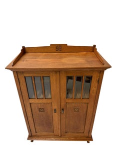 Arts & Crafts Art Nouveau Bookcase with Beveled Glass, 1900s