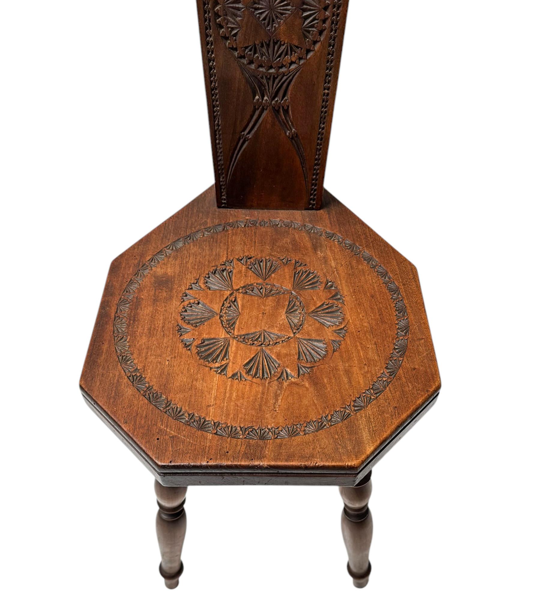 Fruitiers Chaise d'appoint Kerfschnitt Art Nouveau Arts & Crafts, années 1900 en vente