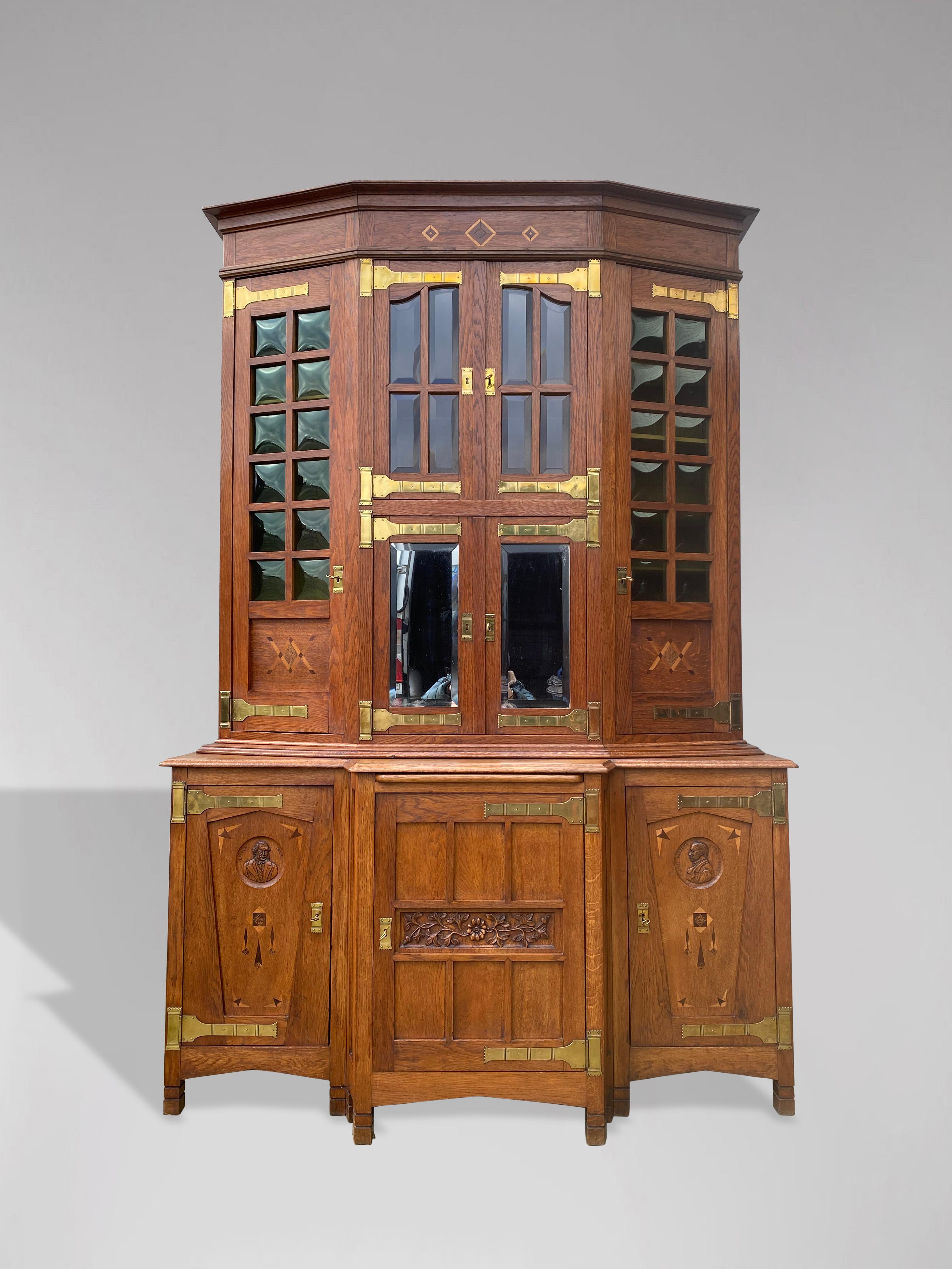 Arts & Crafts Art Nouveau Oak Buffet in the Style of Gustave Serrurier Bovy 3