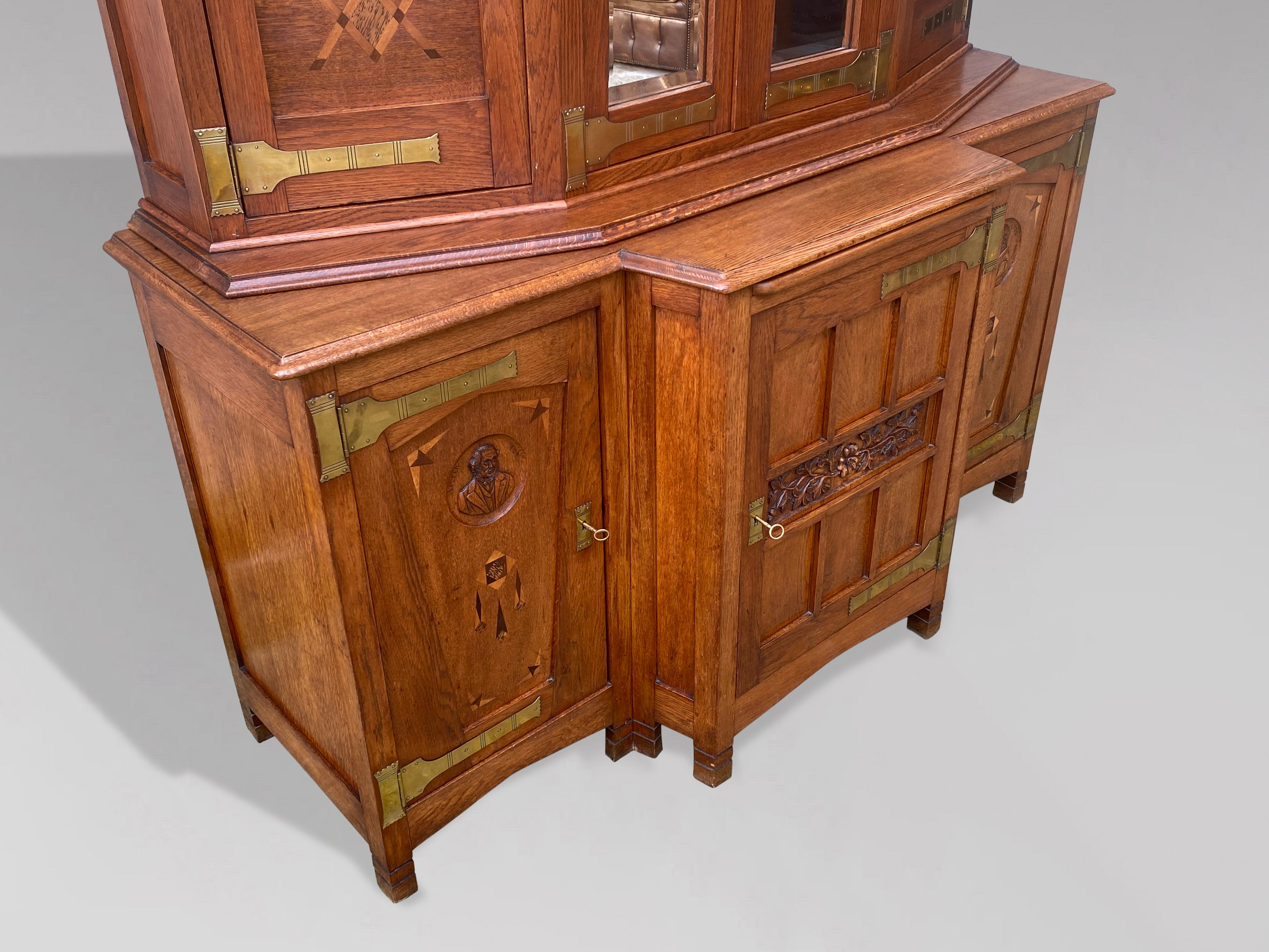 Arts & Crafts Art Nouveau Oak Buffet in the Style of Gustave Serrurier Bovy 1