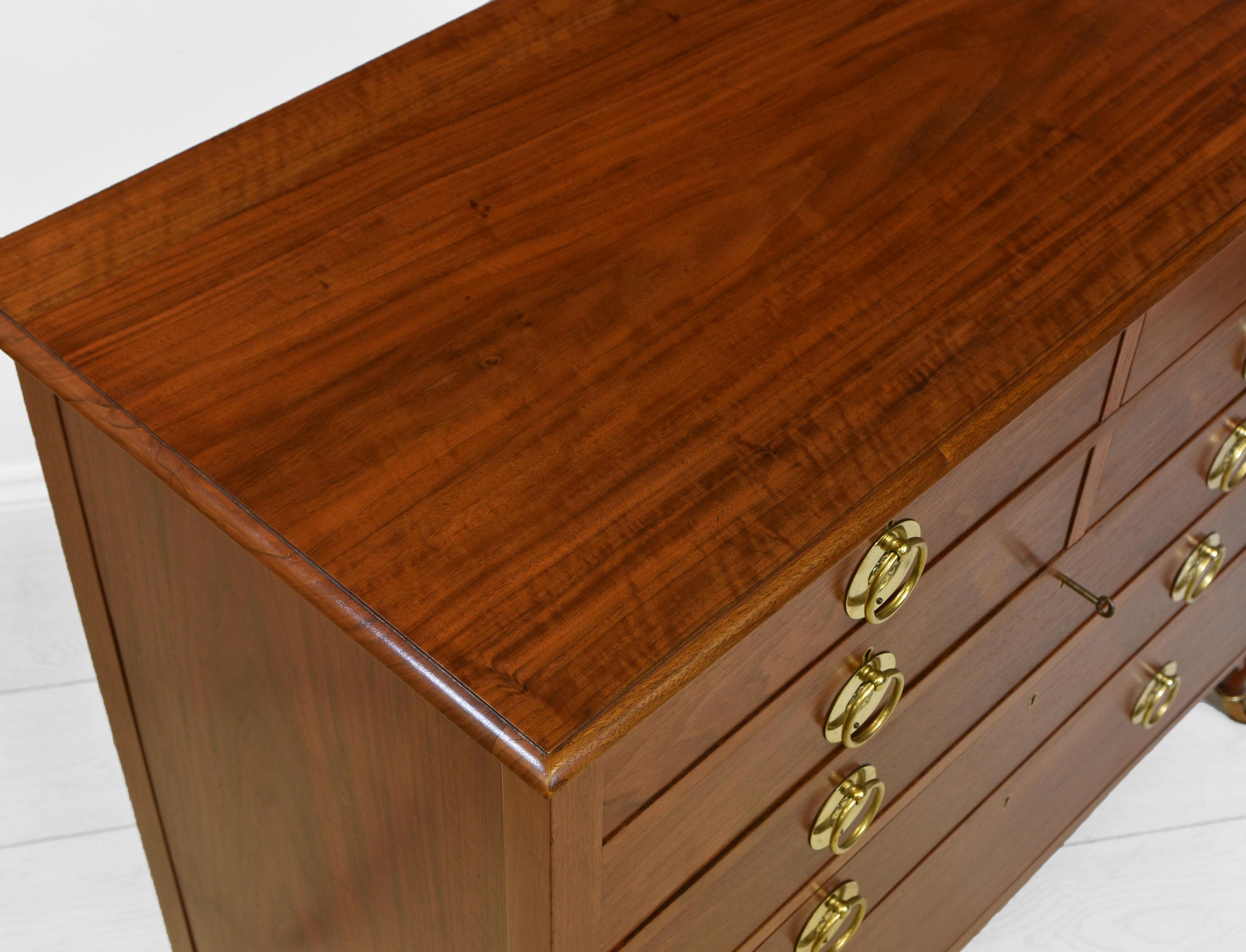 Arts & Crafts / Art Nouveau Walnut Chest of Seven Drawers For Sale 2