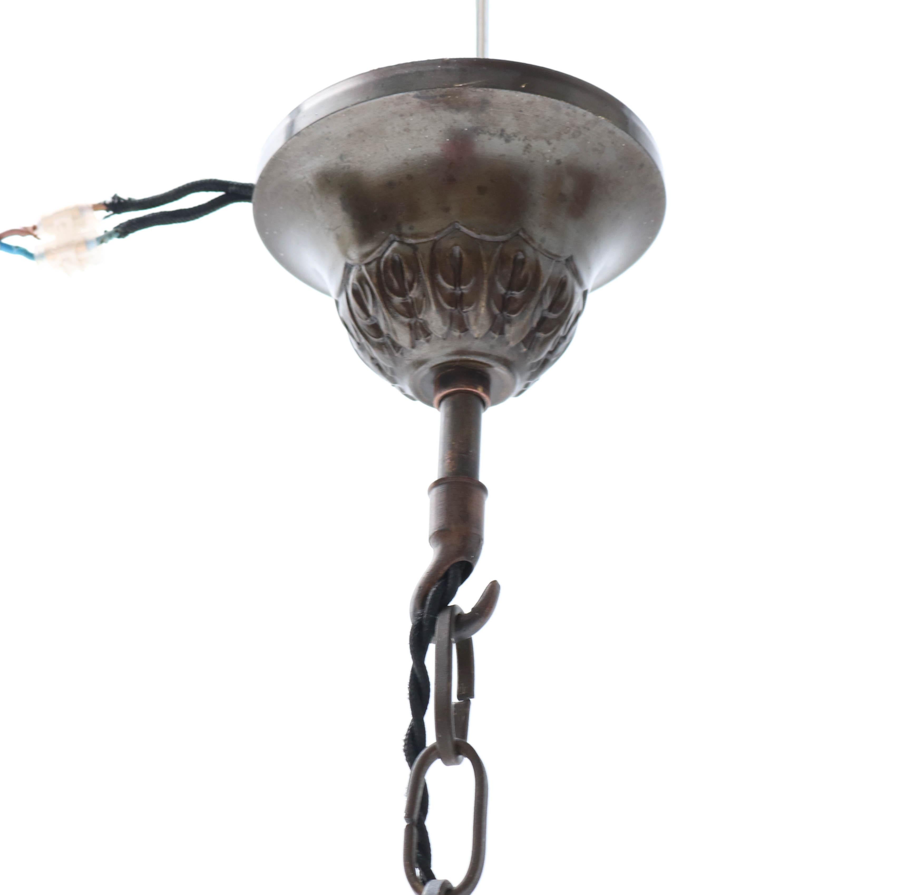Lanterne en fer forgé Art Nouveau Arts & Crafts, années 1900 en vente 2