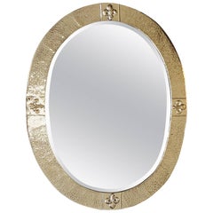 Arts 
Crafts Beaten Brass Bevelled Mirror