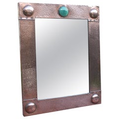 Arts 
Crafts Beaten Copper Framed Mirror