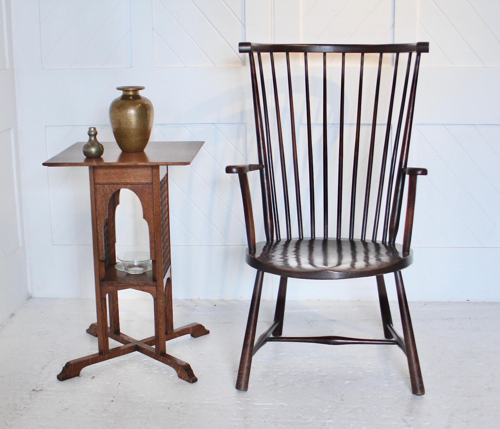 English Arts & Crafts Beech Stick-Back Windsor Chair by Liberty & Co.