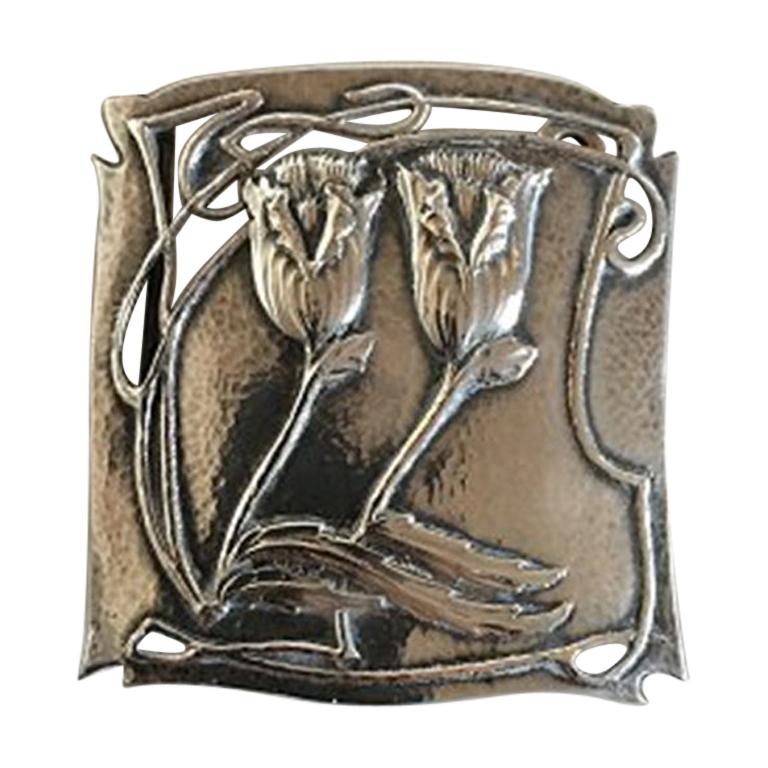 Arts & Crafts Belt Buckle with English Silver Marks For Sale