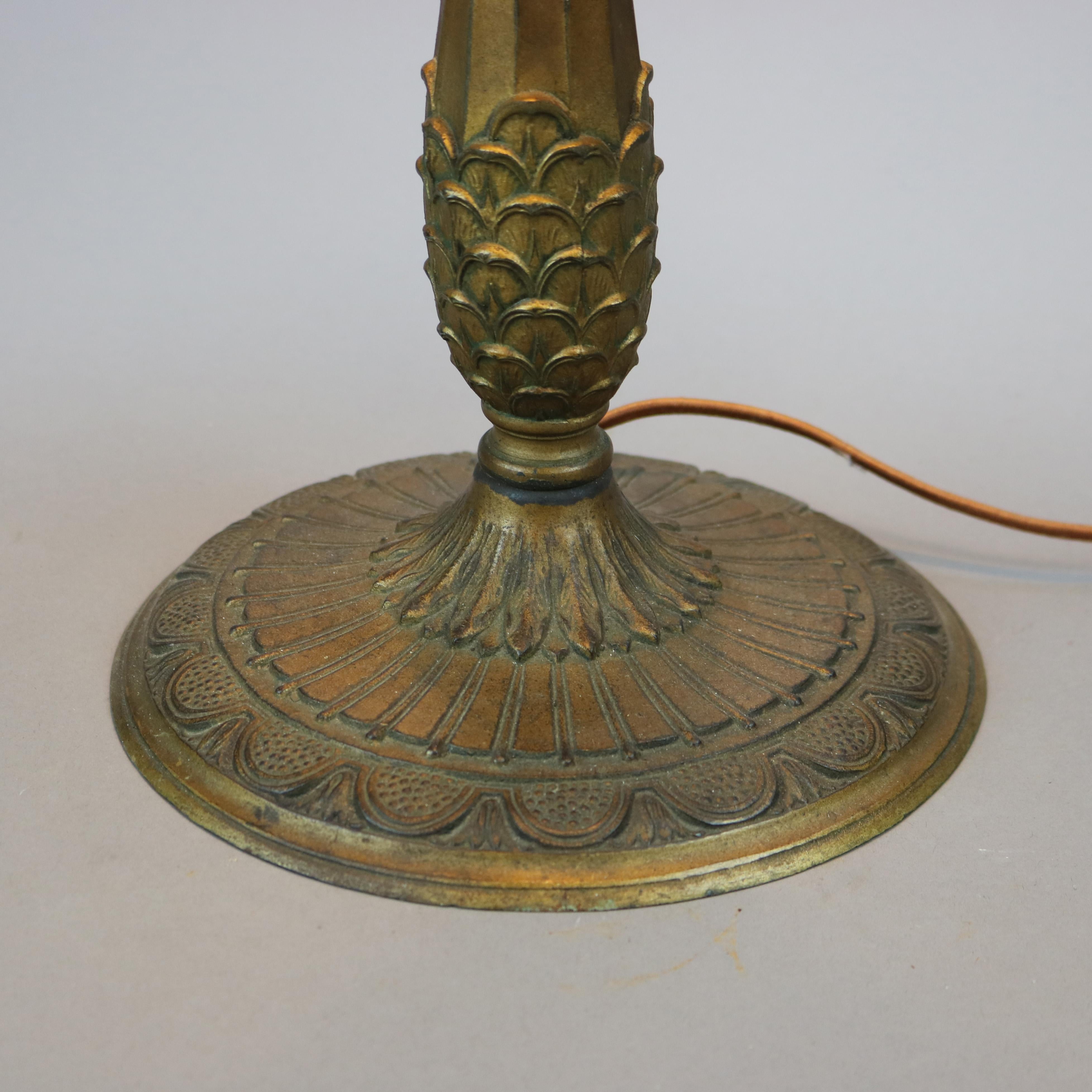 Arts & Crafts Bigelow & Kennard Slag Glass Table Lamp, c1920 2