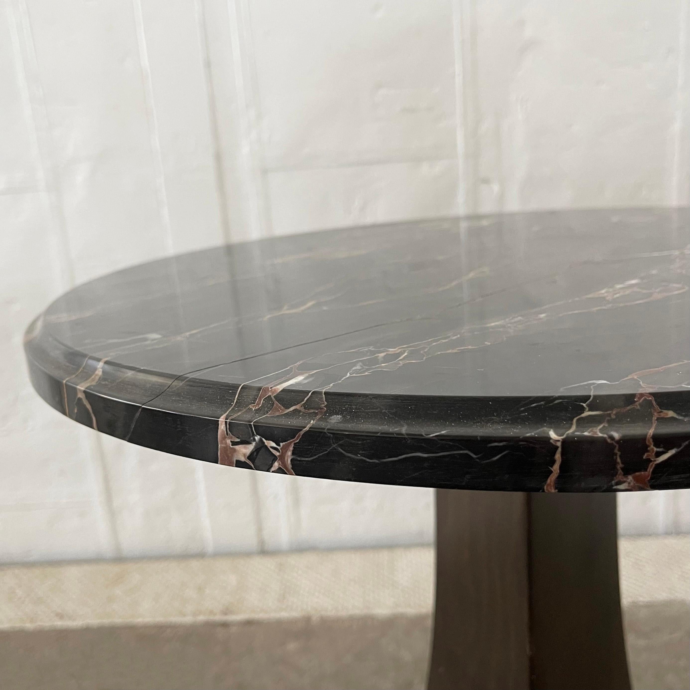 Arts & Crafts Black Marble Pedestal Side Table For Sale 2
