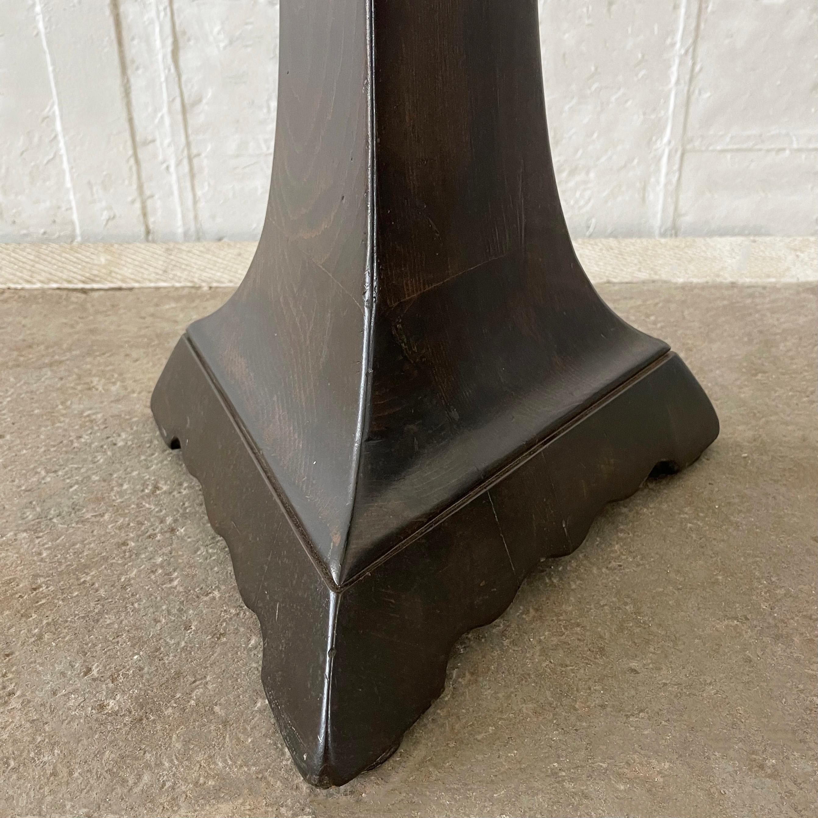 Arts & Crafts Black Marble Pedestal Side Table For Sale 3