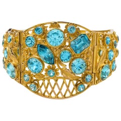 Antique Arts & Crafts Blue Zircon Bracelet