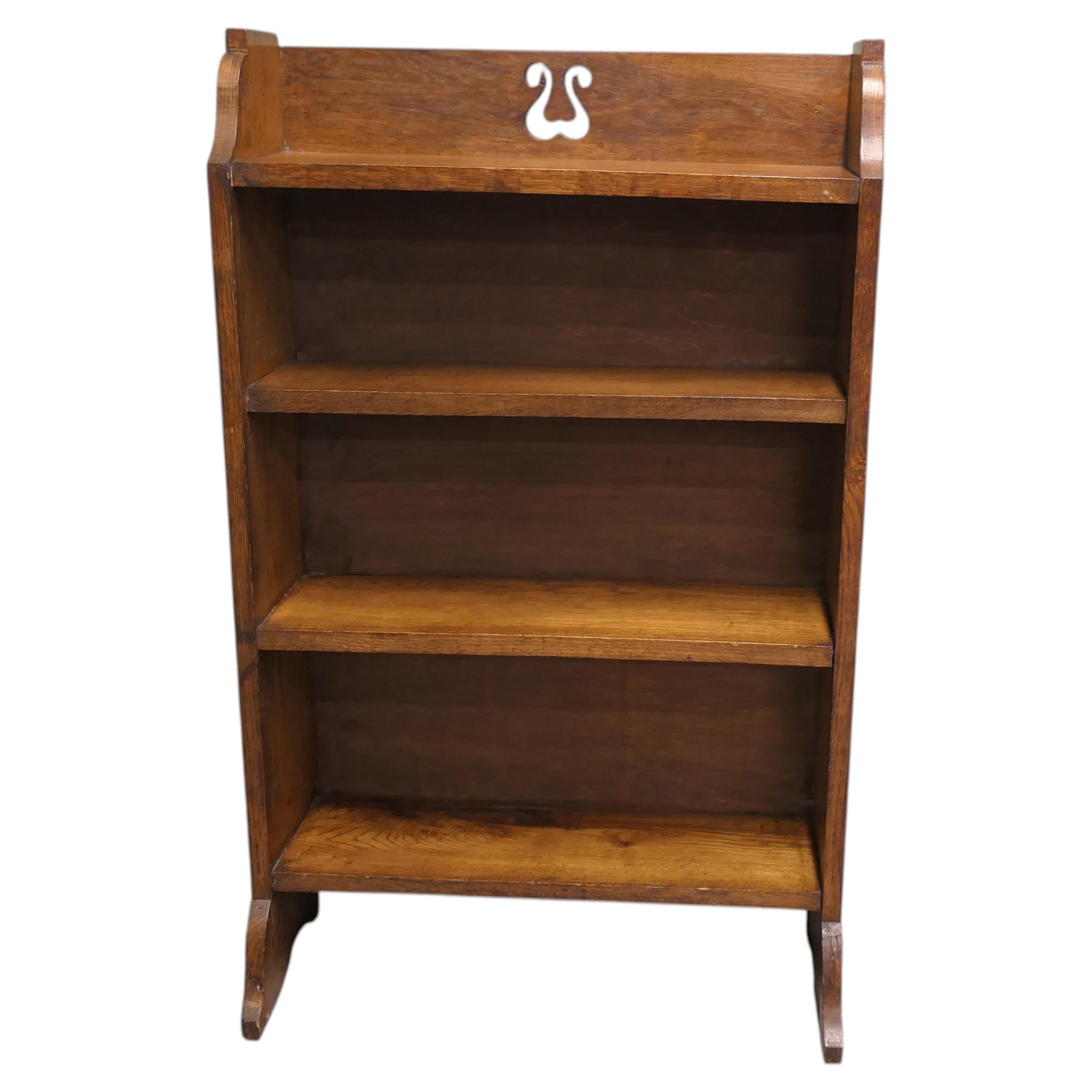 Arts & Crafts Bookcase with Carved Gallery