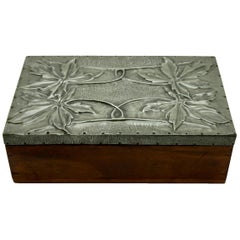 Arts & Crafts Box with Decorative Metal Work, circa 1920