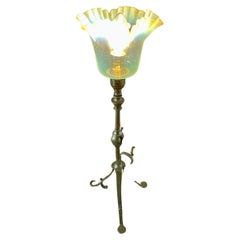 Antique Arts & Crafts Brass Adjustable Table Lamp
