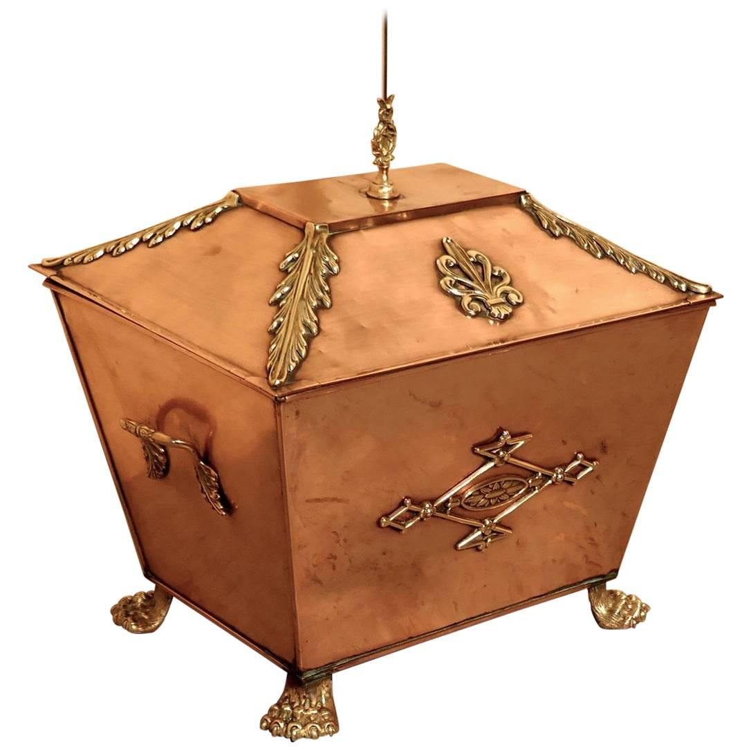 Arts 
Crafts Brass and Copper Coal or Log Box