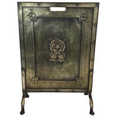 Arts & Crafts Brass and Iron Fire Place Screen, circa 1900
