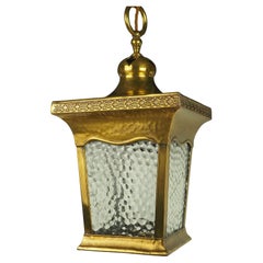 Arts & Crafts Brass Hall Lantern
