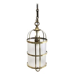 Arts & Crafts Brass Lantern Fully Re-Polished, 1930s, France