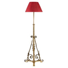 Arts & Crafts Brass Standard Lamp