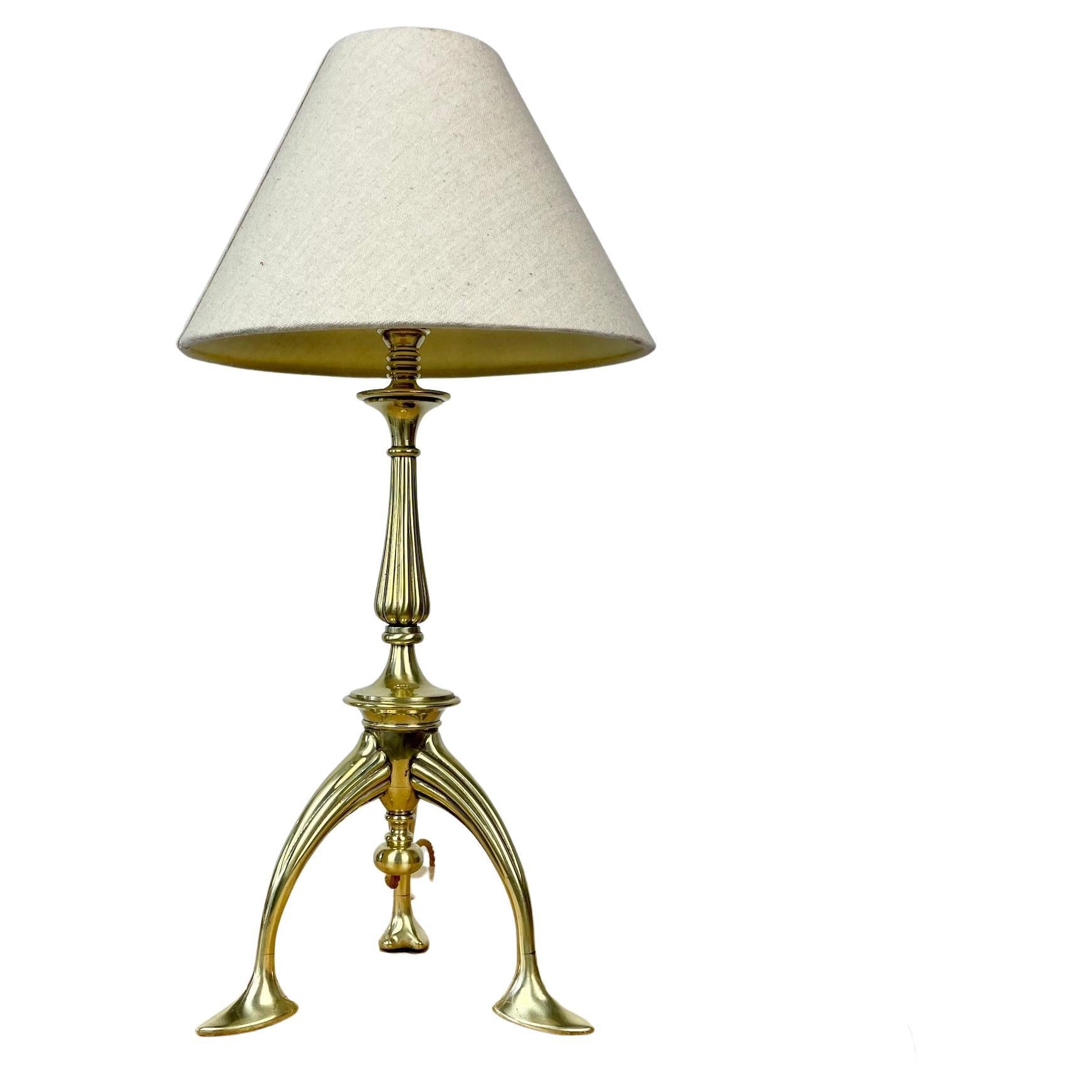 Arts & Crafts Brass Table Lamp